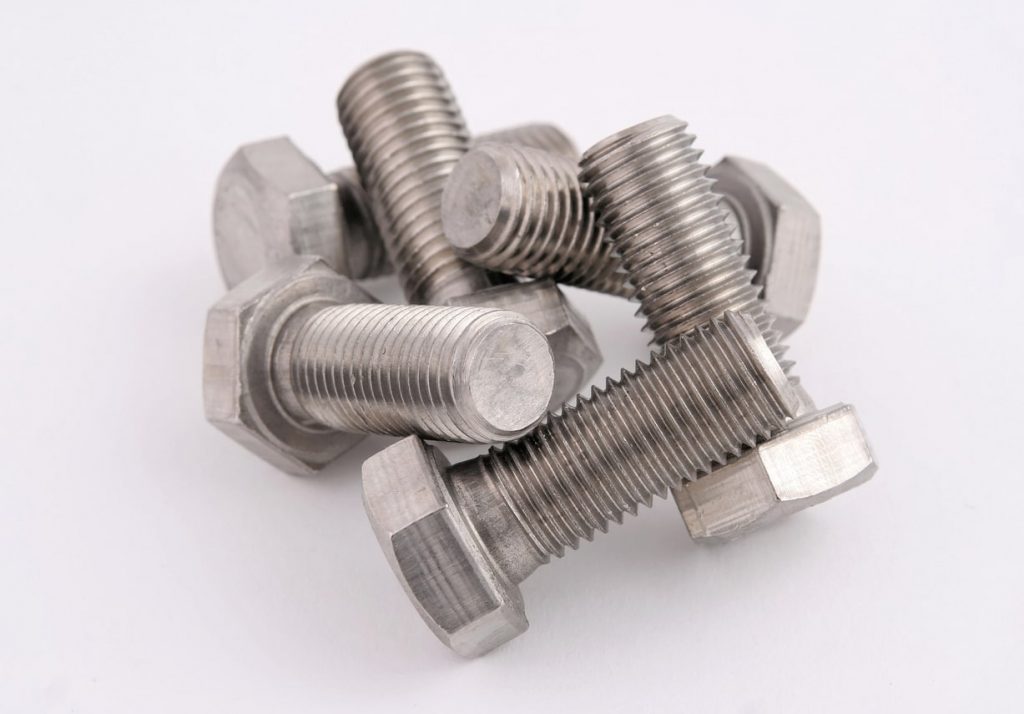 collection of hex bolt fasteners